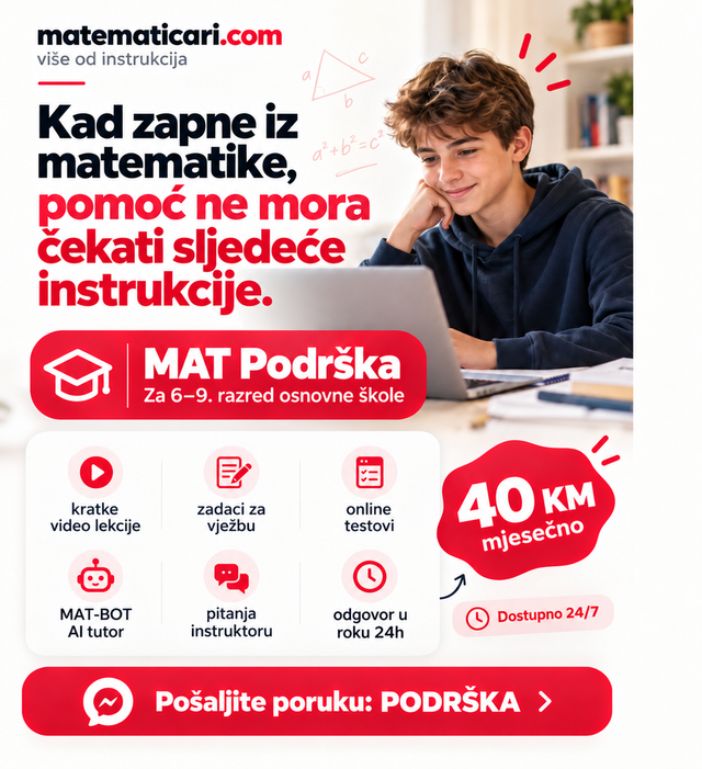 MAT PODRŠKA - Pomoć iz matematike ne treba čekati instrukcije